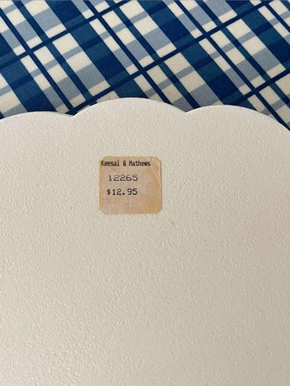 Vintage Keesal & Matthew’s Blue & White Plaid Vinyl Placemats Set of Six